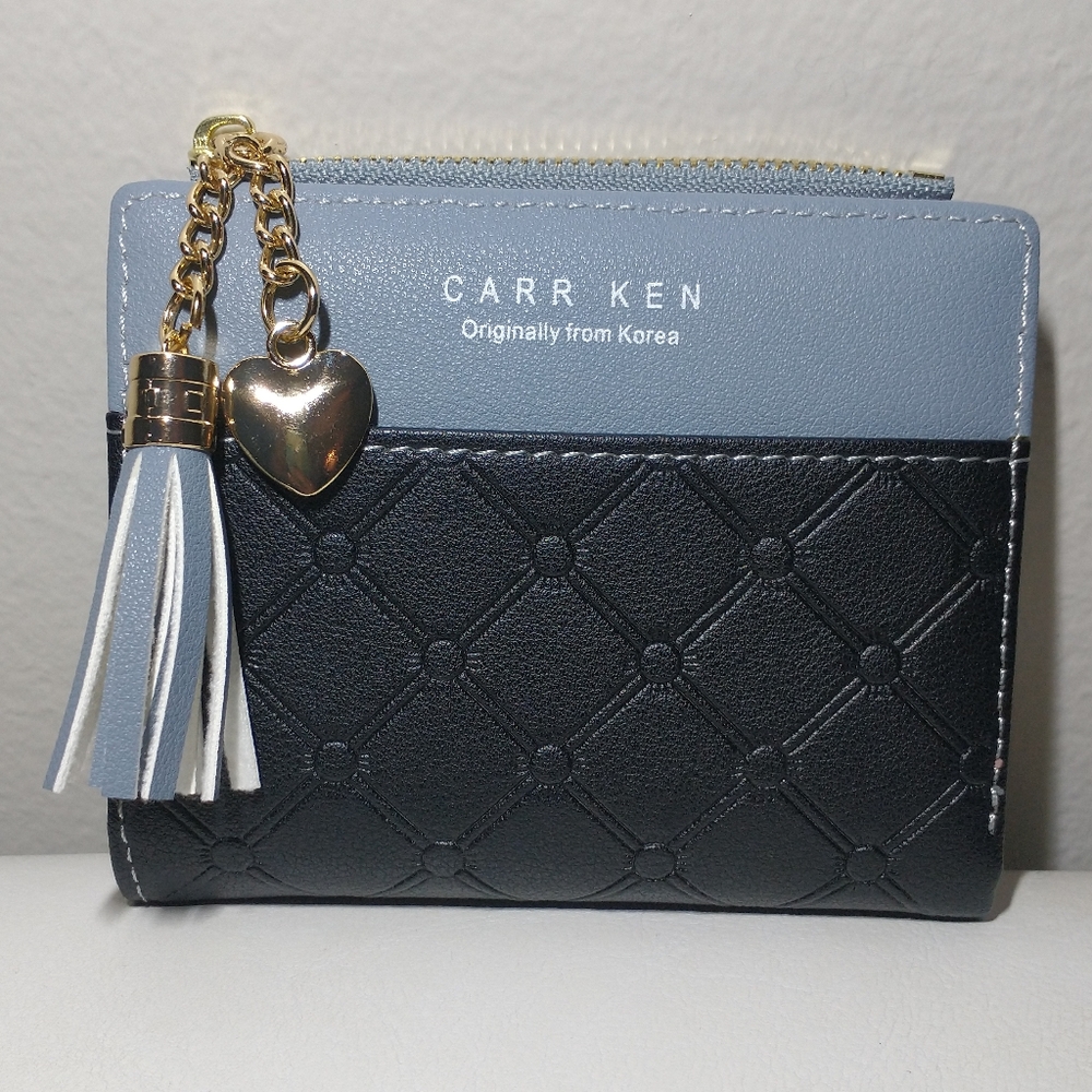 NWOT Tricolor Wallet with Tassel and Heart Charm